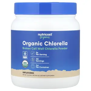Nutricost Organic Chlorella Powder, Unflavored , 16.2 oz (454 g)