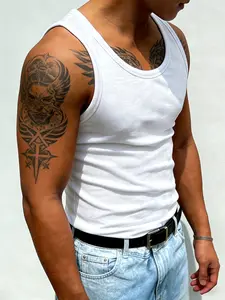 Men's Ribbed Tank Top - Slim Fit Crew Neck Sleeveless Shirt, Soft Stretchy Fabric, Breathable & Moisture-Wicking, Ideal for Layering, Gym Workouts, Tank Tops Workout, Casual Daily Wear, Stylish Undershirt for Fitness Enthusiasts, Minimalist Fashion Lovers