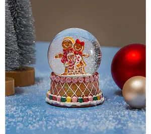 Evergreen 5.75"H Resin Gingerbread Men Water Globe