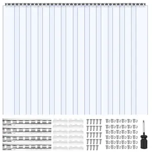 VEVOR Strip Curtain, 84 Heightx 48 Width, 0.08 Thickness, 8PCS Clear PVC Strip Door Curtain, Freezer Curtain, Plastic Door Strips for Walk in Freezers, Coolers Warehouse Doors, with 50 OverlapVEVOR Super Brand Day