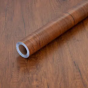 Peel and Stick Wood Grain Contact Paper 17.71"x118" Brown Wooden Look Wall Paper Self-Adhesive Vinyl Film for Furniture Kitchen Cabinets Countertop