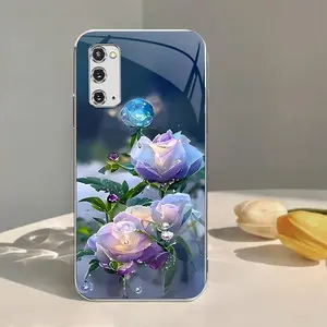 Summer flowers for【Galaxy S20 5g】electroplated glass phone case, super trendy---975