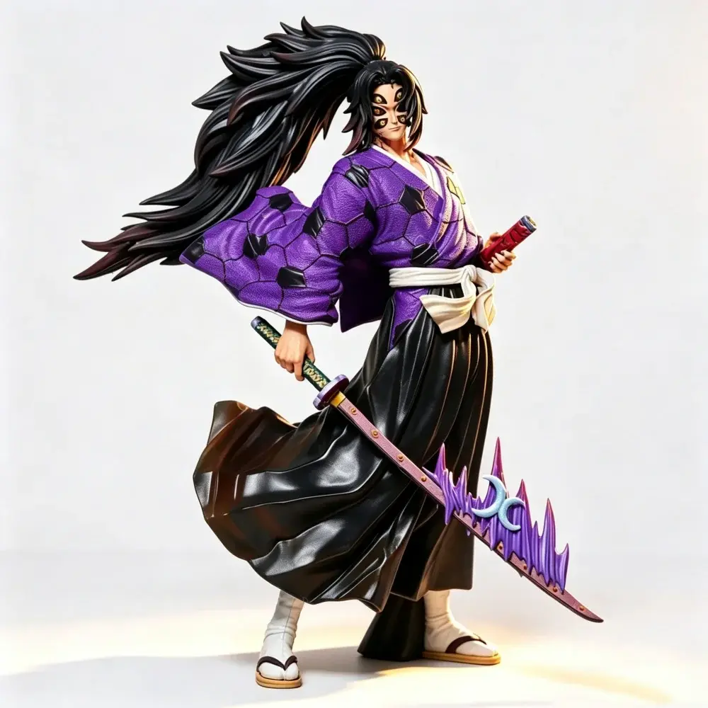 Anime Demon Slayer Figures Kokushibo Figure 24cm/9.45inch PVC Action Figurines GK Statue Collection Model Toys Gifts