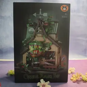 Fantasy Monster Plant House Building Block Set, Creative Carnivorous Flower Cottage Brick Model for Desk Decor, DIY Collectible Gift for Teens Adults