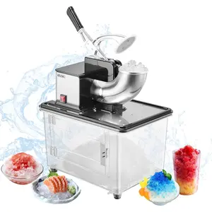 VEVOR Commercial Ice Crusher 661LBS/H, 350W Electric Snow Cone Machine with 4 Blades, 2000RPM Stainless Steel Shaved Ice Machine with 11 Gal Crushed-Ice Box, for Family Restaurants Bars, Black