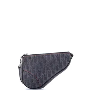 Pre-owned Dior Denim Shoulder Bags Christian Vintage Saddle Bag Diorissimo Mini by Rebag