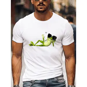 Cool Frog Sunglasses T-Shirt | Funny "Hi" Frog Graphic Tee, Sarcastic Humor, Animal Lover Gift, Men's Casual Funny Tee
