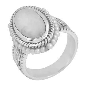 Artisan Crafted Sterling Moonstone & Cultured Pearl Ring