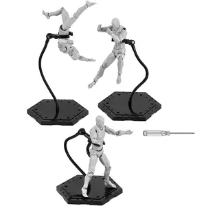 Action Figure Stand,Action Figure Display Holder Stand Base,Compatible with HG RG SD SHF Gundam 1/144 Toy,Doll Stop Motion Holder with Screwdriver