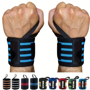1 Pair EUYIFET Adjustable Wrist Wraps with Padded Thumb Brace - Durable Polyester Hand Support Straps for Weightlifting, Cross Training & Gym Fitness, Injury Prevention (White/Pink/Black), Wrist Wraps for Weightlifting, Striped Pattern Desi