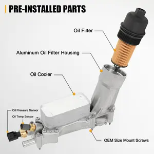 Universal Aluminum Oil Cooler Housing - Fits 2011-2016 Dodge Jeep Chrysler Ram 3.6L Models | Easy Install