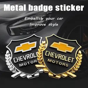 2Pcs 3D Car Body Trunk Sticker Emblem Badge Decals Metal Wheat Ear Accessories For Chevrolet Captiva Cruze Spark Colorado Malibu Trax Z71 Aveo Orlando Lacetti Equinox Camaro Cavalier Epica Impala Tracker Nubira