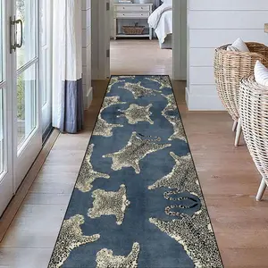 Vintage Abstract Pattern Long Hallway Rug Abstract Area Rugs, 1 Count Non-slip Washable Floor Mat, Decorative Carpet for Home Living Room Bedroom Hotel, Geometric Graphic Rug
