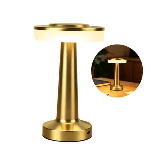 3-Level Adjustable Touch-Control Gold Table Lamp — Portable LED Desk Light, Touch-Sensor Bedside Lamp, Children's Night Light — Supports Stepless Dimming | Bedside Lamp, Room Decor, Cozy Vibes, Ambient Light, Room Essentials