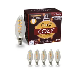 Norb Cozy LED Candelabra Bulb – Warm, Relaxing Light for Wellness (6 Pack)