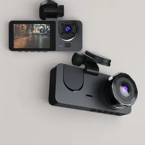 Three-Channel Car Dvr with Dual Cameras, 1080P Full HD, 32GB Storage, 2.0 Inch IPS Screen, Night Vision, Wide Angle, Wdr, Gravity Sensor, Car Dash Camera