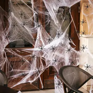 900 sq.ft Halloween Spider Web Decorations with 30 Fake Spiders Super Stretch Cobwebs for Halloween Indoor/Outdoor Party Decor