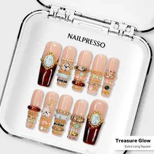 Nailpresso | Gemstone Collection 100% Handmade 3D Press-On Nails | Bangle Nails | Reusable Long-Lasting Salon-Quality | 10PCS