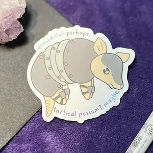 Tactical Possum Armored Armadillo Sticker | Funny Animal Stickers, Armadillo Stickers, Possum Stickers, Cute Tactical Sticker, Punny Artwork Decor Decorative
