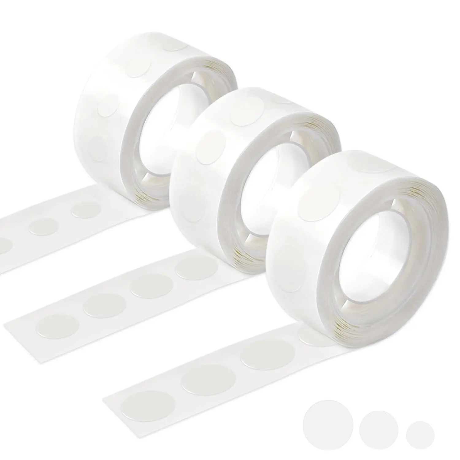 3 Pieces Reusable Double-Sided Balloon Glue Points Tape Strips, White Removable Adhesive Dots for Secure Mounting, Festive Event Decor & Graduation Celebrations