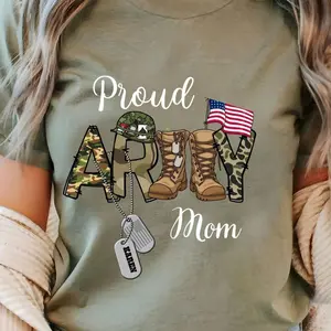 Custom Proud Army Family Mom Dad Brother Shirts, Personalized Army Dad Shirt, USA Army Family Outfits, Military Family Gift 003