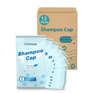 Shampoo Caps No Water Rinse Free for Bedridden Patients, Hospital Stays & Post Surgery Home Care, Disposable Waterless Shower Cap for Elderly, Microwaveable & Hypoallergenic, 12 Pack
