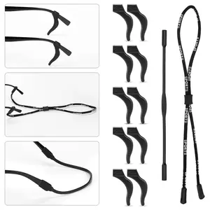 12 Pack Color Anti-slip Eyeglass Ear Grips 5 Pack, Soft Silicone Sleeve Ear Grips for Outdoor Daily, Eyewear Retainer for Women and Men