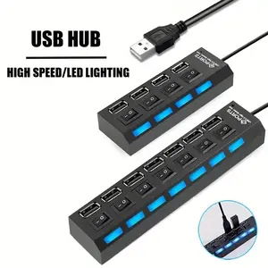 4-Port and 7-Port USB HUB with Independent Switch for USB Drives, External Storage, Keyboard, Mouse and Charging, Enhanced Safety Features