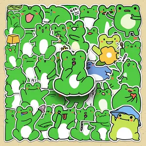 Cartoon Frog Pattern Sticker (50pcs/set), Cute Decorative Sticker, DIY Decals for Scrapbooking, Journaling, Gift Wrapping, Greeting Card