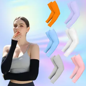 Solid Color Sports Arm Sleeves, 3 Pairs Sun Protection Arm Sleeves for Women, Elbow Support, Elbow Brace, Sports Accessories for Outdoor Activities