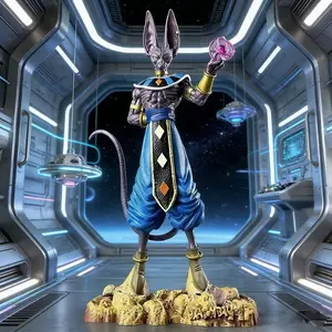 1 Pieces Dragon Ball Super Beerus Figure! God of Destruction Energy Ball Pose with Cyberpunk Scene，Unboxing Beerus Statue! Must-Have DBZ Collectible for Dragon Ball Fans ，Perfect Desk Decor for Dragon Ball Otakus