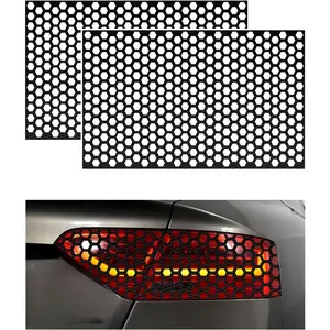 2 count  Rear Tail Light Lamp Stickers  Type Decal, 18.9"x11.8" Self Adhesive  Taillight Tint Film Sheet, DIY Headlamp Taillight Cover Trim for   (Bright Black)