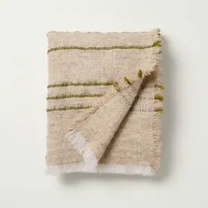 Cozy Stripe Throw Blanket Green/Tan - Hearth & Hand with Magnolia