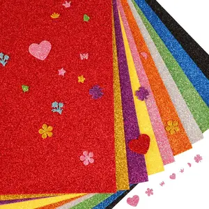 10 Sheets A4 Glitter Sponge Paper, Thick Shiny Eva Foam Paper, DIY Handmade Art Supplies for Crafts and Decorations, Scrapbook Materials