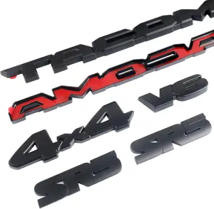 6Pcs Black, 3D Car Emblem Badge Decal Sticker, Metal Exterior Decoration for Car Truck SUV