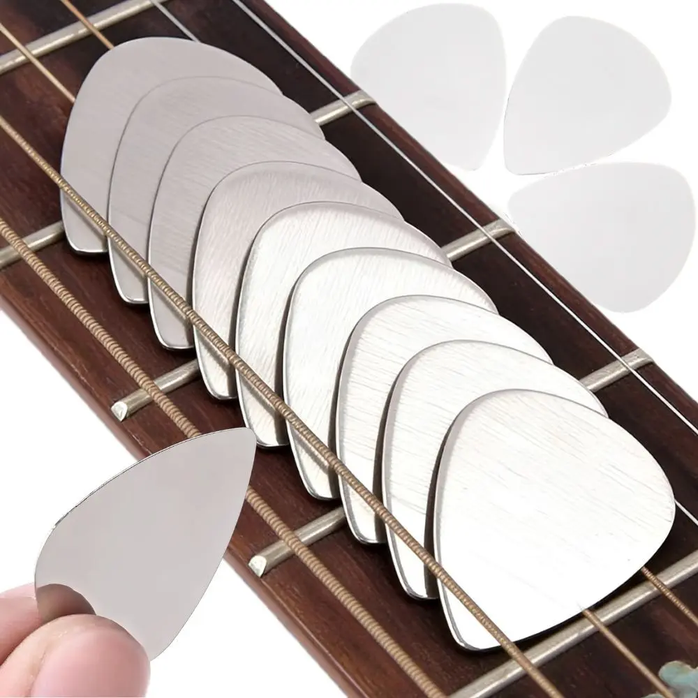 0.3mm Ultra-Thin Stainless Steel Guitar Pick, Metal Guitar Pick for Electric Guitar, Bass, Ukulele, Durable Guitar Accessory, Beginner and Professional Use