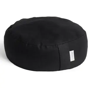 Meditation Cushion - 15" Buckwheat Pillow with Removable  Cover and Carry Handle - Round Floor Cushion for Yoga, Meditation, Pilates, and Floor Sitting - Meditation Pillow by Cuvered