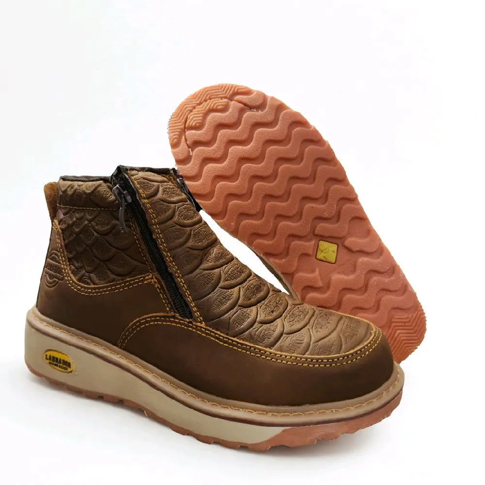 Python Print Work Boots Round Toe SLIP-RESISTANT Sole