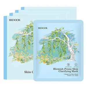 BEDOOK Blemish-Prone Skin Clarifying Mask 4-Pack|Long‑Term Blemish Care, Oil Control Refining Skincare Pack