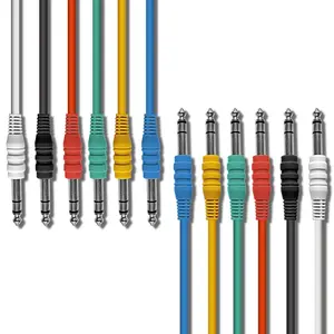 1/4" TRS to 1/4" TRS Balanced Stereo Patch Cables (6 Pack - 1ft)