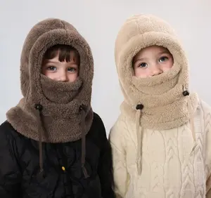 Winter Balaclava & Neck Warmer Hat – Windproof Thermal Full Face Mask with Detachable Hood Collar, Soft Fleece for Kids Ages 3–10, Ideal for Skiing, Snow, Outdoor Winter Sports & Daily Wear