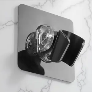 No Drill Adjustable Shower Head Holder Strong Adhesive Wall Mount Bracket Waterproof Rustproof Angle Rotation Universal Upgraded Shower Spray Fixer