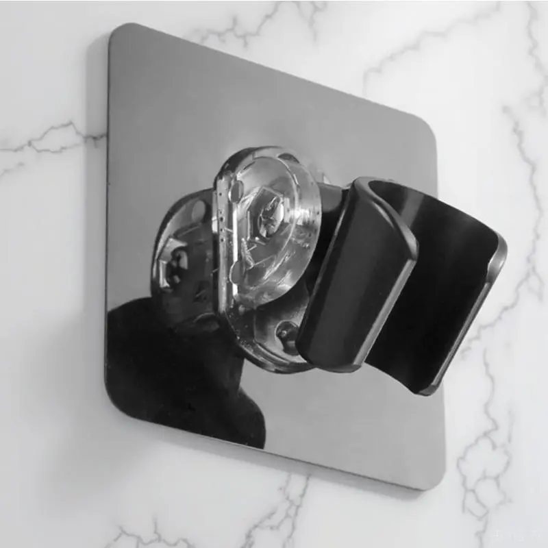 No Drill Adjustable Shower Head Holder Strong Adhesive Wall Mount Bracket Waterproof Rustproof Angle Rotation Universal Upgraded Shower Spray Fixer Showerhead Holder