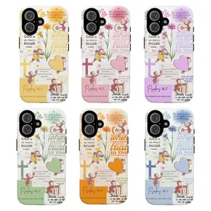 Cute Christian Curious George Phone Case, Bible Verse Design with Monkey, Cross & Flowers, Psalm 46:5 Inspirational Cover, curious georgee case, gift for him for her – Faith Gift Idea for iPhone 11 12 13 14 15 16 17 Pro Max, Samsung 21 22 23 24 25