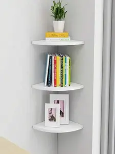 1pc Floating Shelf Space Saving Corner Shelf Storage Rack Wall Shelf For Bedroom Living Room Bathroom Kitchen