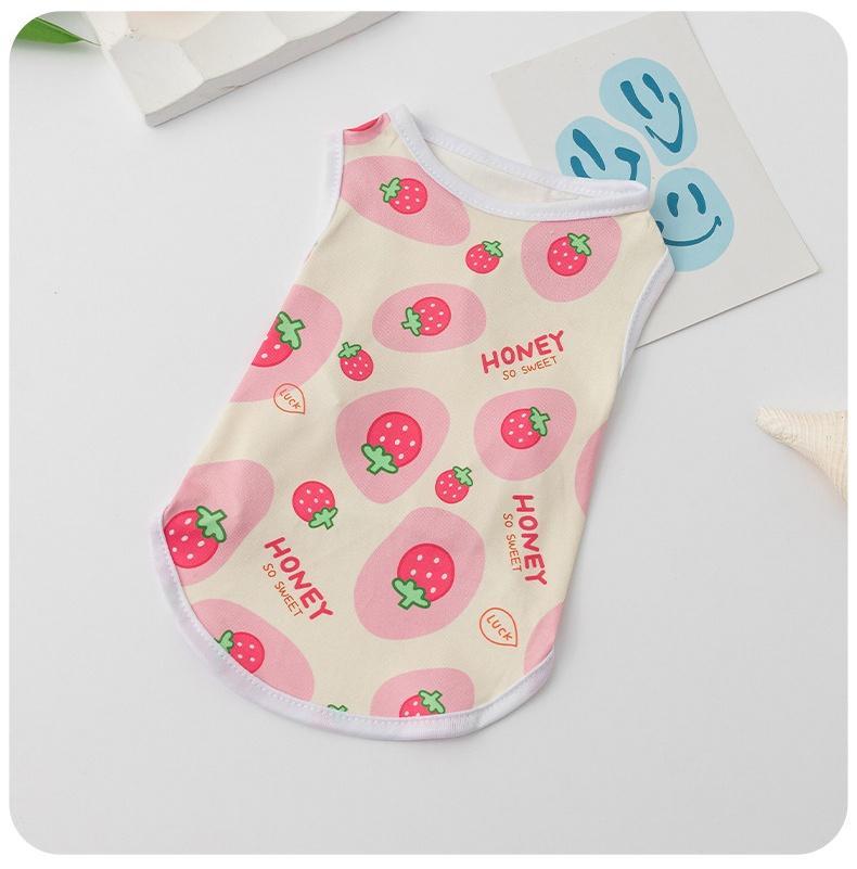 Cute Printed Dog Clothes for Shih Tzu Male and Female Cartoon Pet Vest Summer Cat Tshirt Puppy Tank Top Clothing