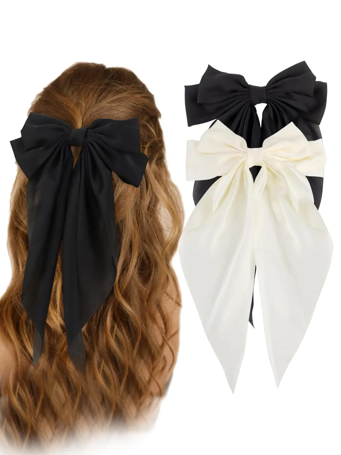 Cute Bow Decor Hair Clip (2pcs/set), Elegant Hair Accessories for Women & Girls, Minimalist Headwear Suitable for Thick Hair