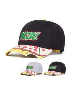 Unisex Pizza Baseball Cap, Adjustable Sun Protection Casual Hat, Spring & Fall Outdoor Travel Beach Party, Men Women
