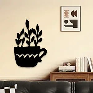 1pc Potted Cactus Vase Metal Wall Art, Potted Cactus Vase Statue Mural, Perfect for Kitchen Window, Breakfast Nook, Charming Space Decor, Pottery Day Decor, Ideal Gift for Potters,Perfect For Halloween/Christmas/Easter decor.