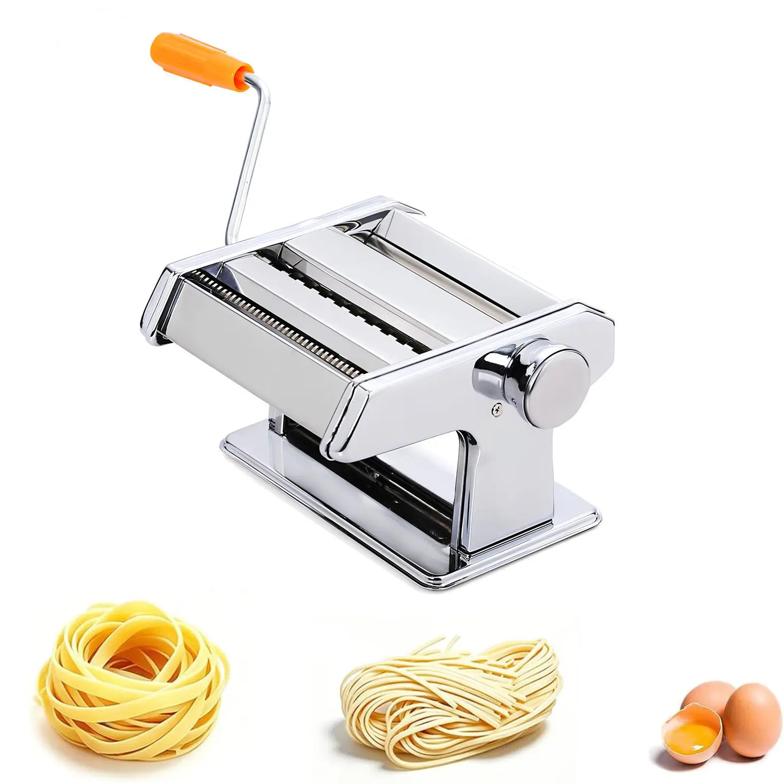 Pasta Maker Machine with Adjustable Thickness Settings,  Stainless Steel Manual Pasta Maker For Makes Spaghetti, Fettuccine, Lasagna and More